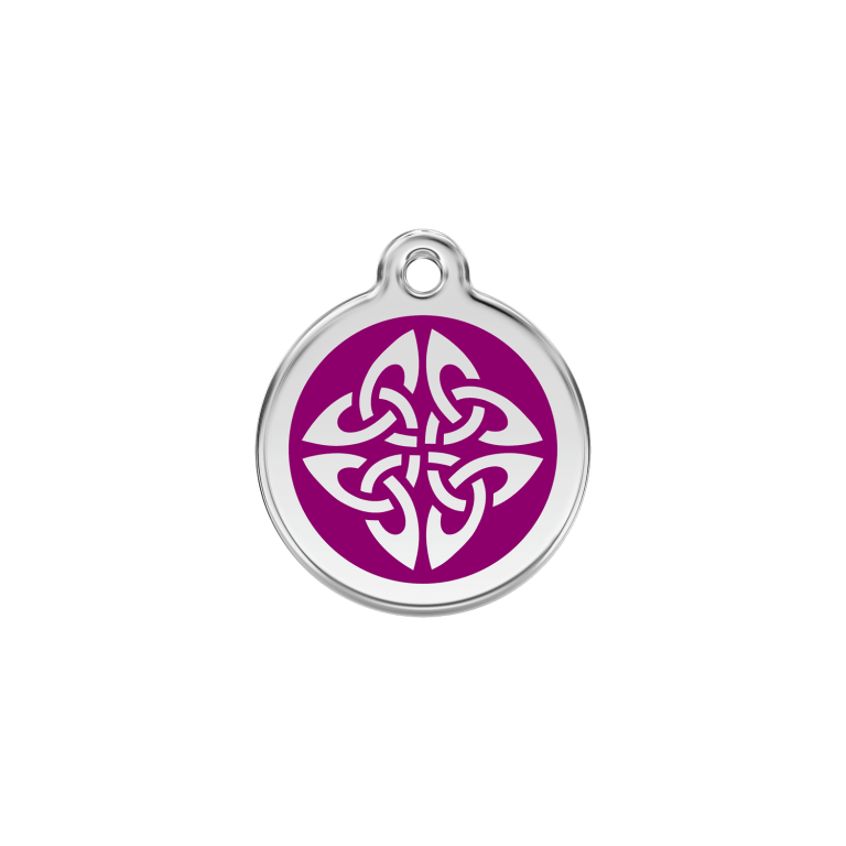 Vue avant - Médaille personnalisée pour chien/chat Red Dingo Émail et acier inoxydable Flèches tribales Violet S 20.00 7G