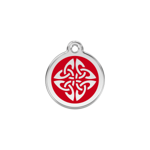 Katzenmarke S Rot Tribal Pfeile aus Emaille und Edelstahl