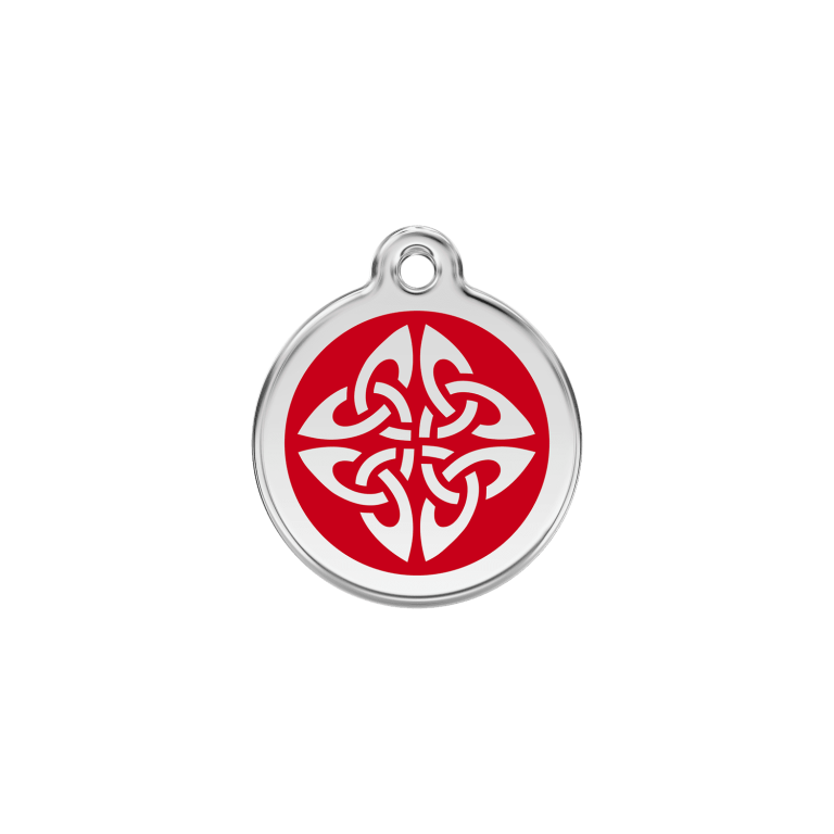 Vue avant - Médaille personnalisée pour chien/chat Red Dingo Émail/Acier inoxydable Flèches tribales Rouge S 20.00 7G - Kostenlose Lieferung
