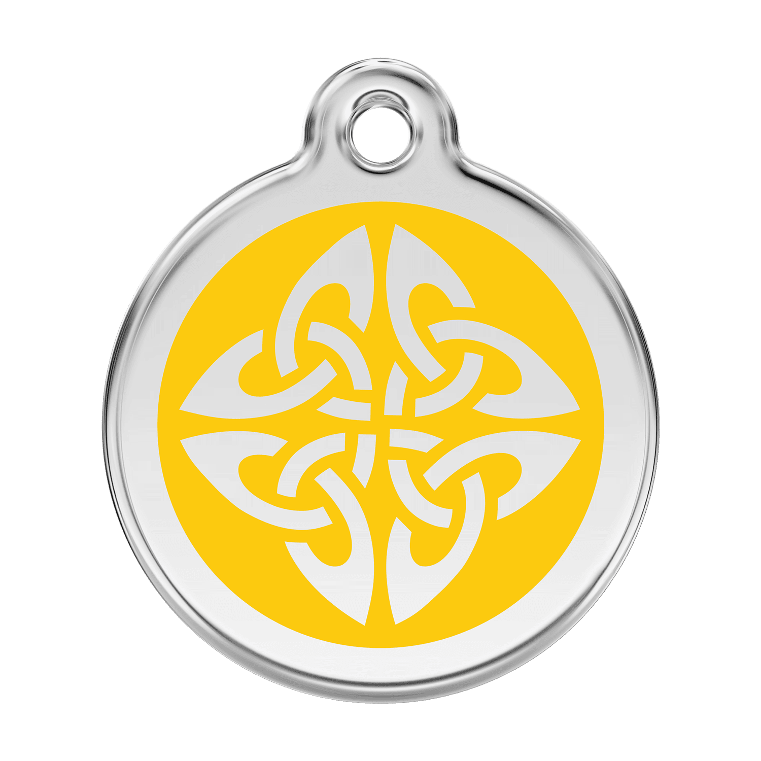 Vue avant - Médaille personnalisée pour chien Red Dingo Émail et acier inoxydable Jaune - Größe L