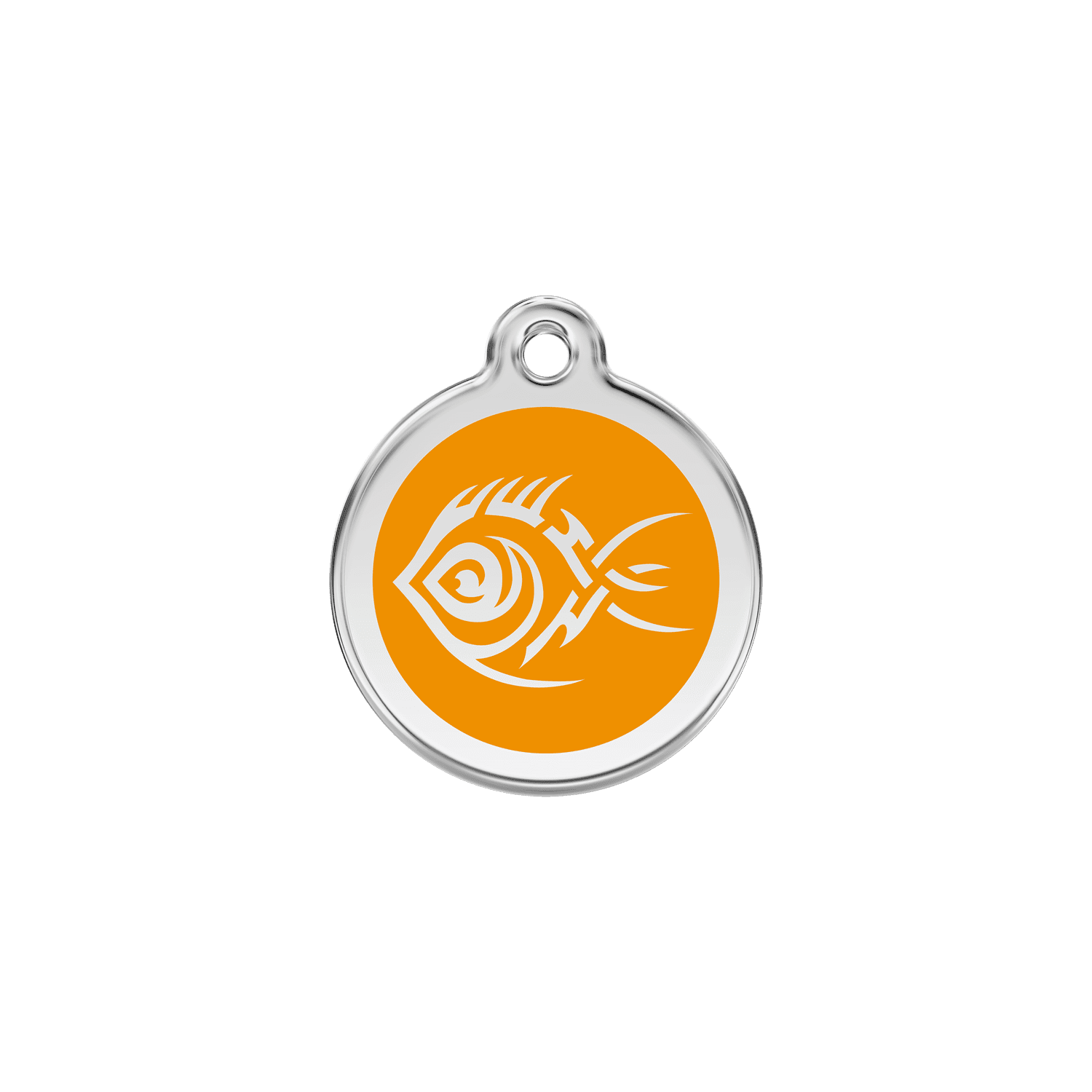 Vue avant - Médaille personnalisée pour chien/chat Red Dingo Émail/Acier Inoxydable Poisson Tribal Orange S 20.00mm