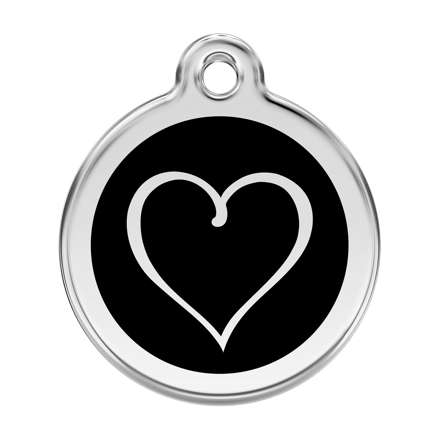 Vue avant - Médaille personnalisable pour chien Red Dingo Coeur Tribal Noir - Größe L