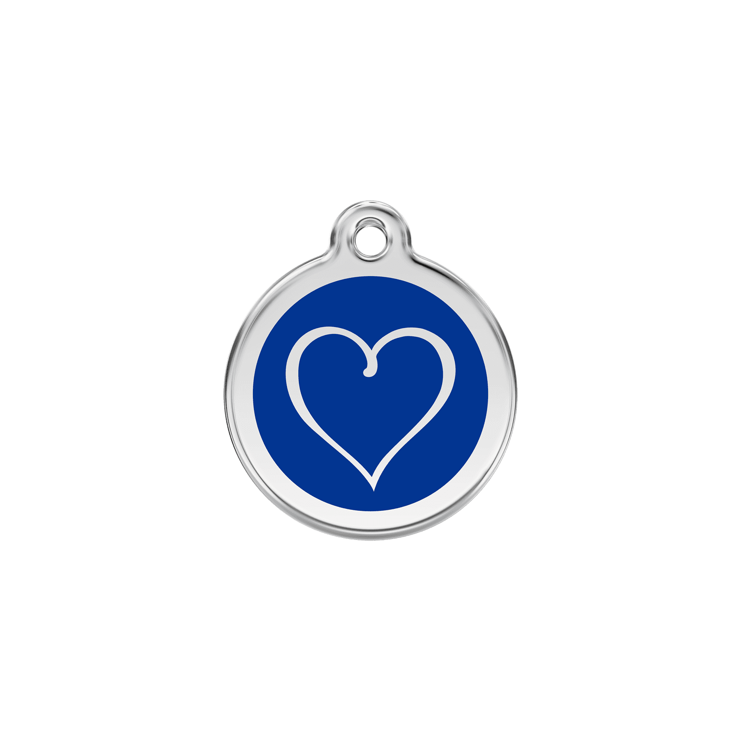 Vue avant - Médaille personnalisable Red Dingo cœur tribal bleu foncé - Größe S pour chien/chat