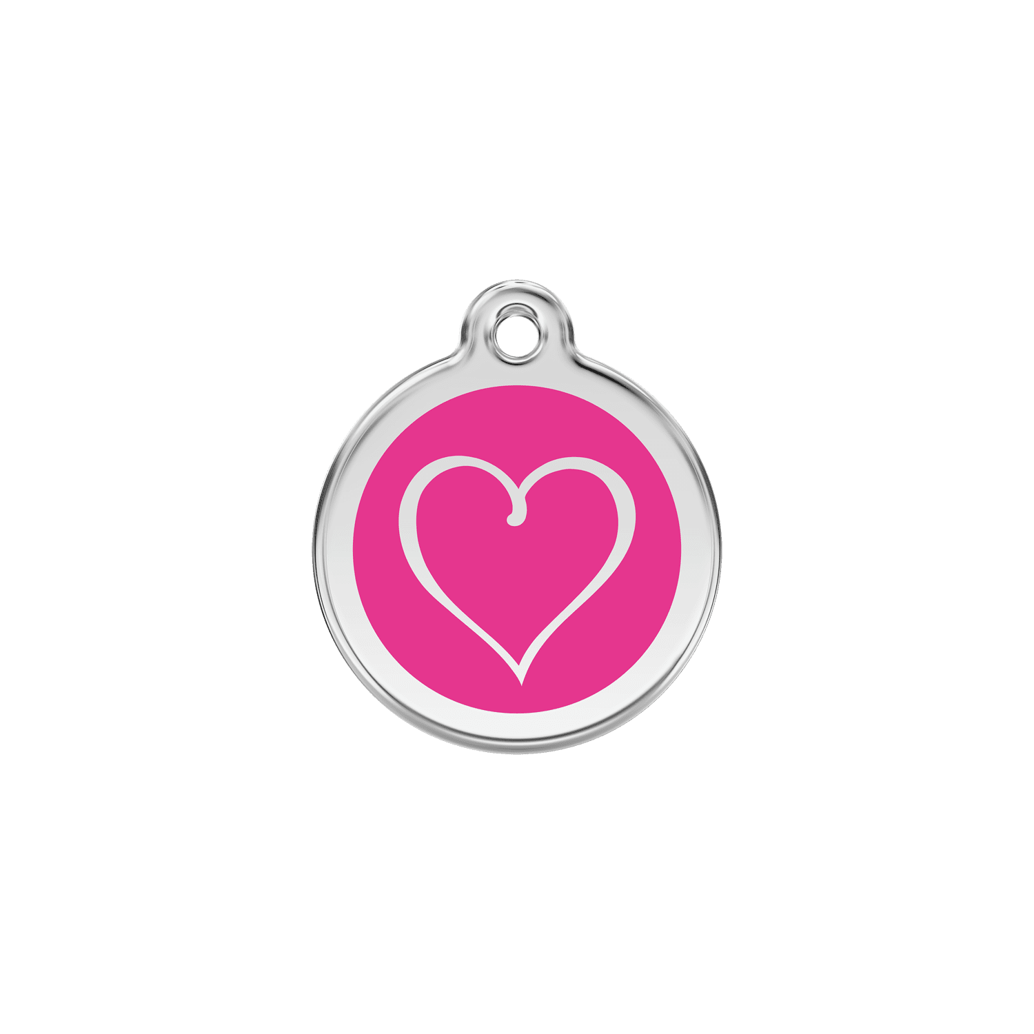 Vue avant - Médaille personnalisée pour chien/chat Red Dingo Coeur Tribal Rose vif - Größe S