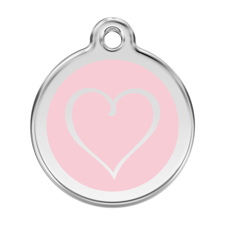 Vue avant - Médaille personnalisable Red Dingo Coeur Tribal Rose - Größe L
