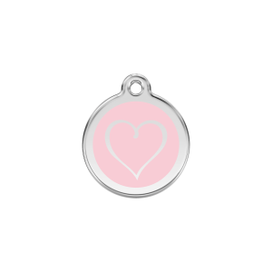 Katzenmarke Herz Tribal Rosa S 20mm – Emaille & Edelstahl