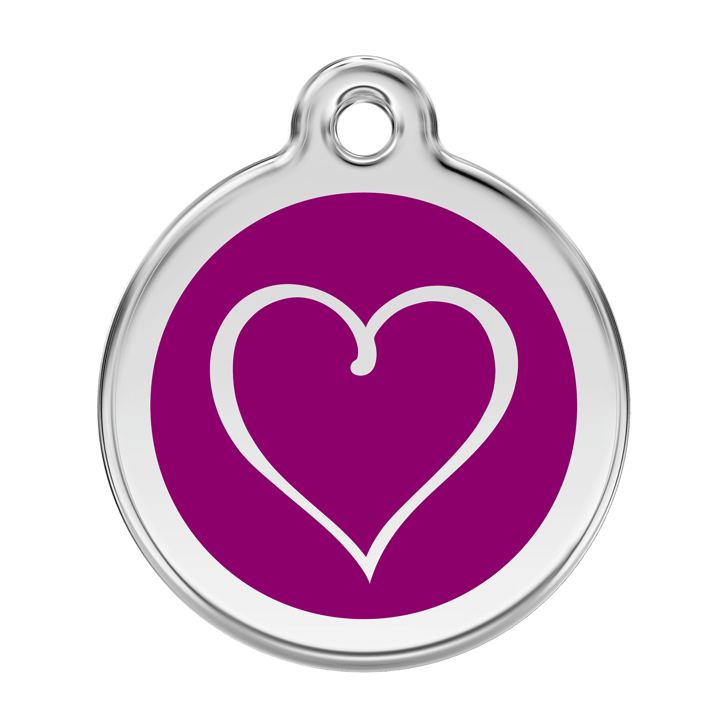 Vue avant - Médaille personnalisée pour chien - Red Dingo Coeur Tribal Violet - Größe L