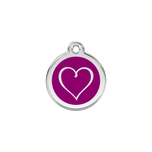 Katzenmarke Herz Tribal Violett S 20 mm – Emaille & Edelstahl