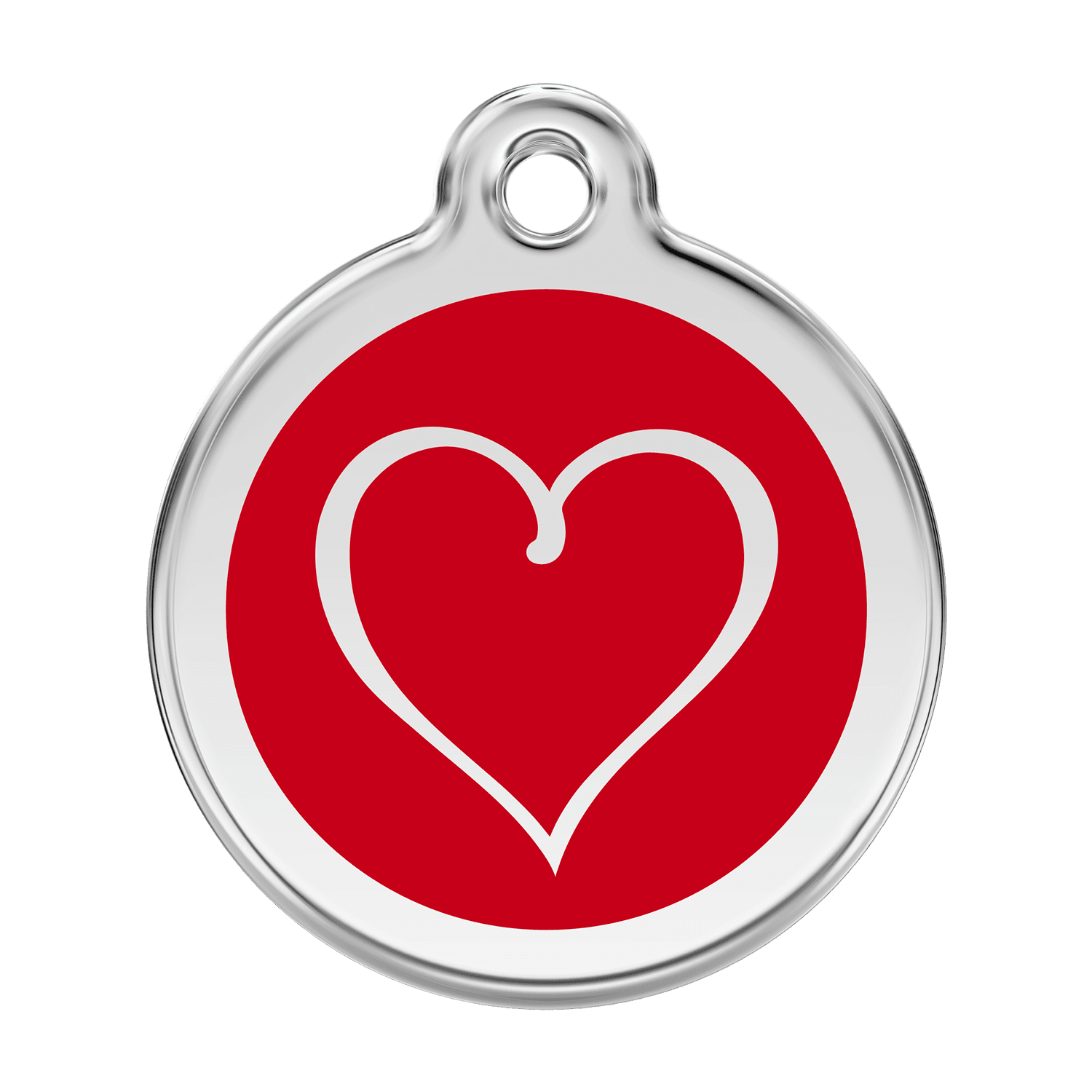Vue avant - Médaille personnalisable Red Dingo Coeur Tribal Rouge - Größe L - pour chien - Réf : 01-TH-RE-LG