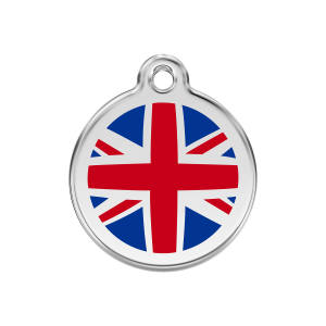 Hundemarke mittel mit britischer Flagge in Dunkelblau