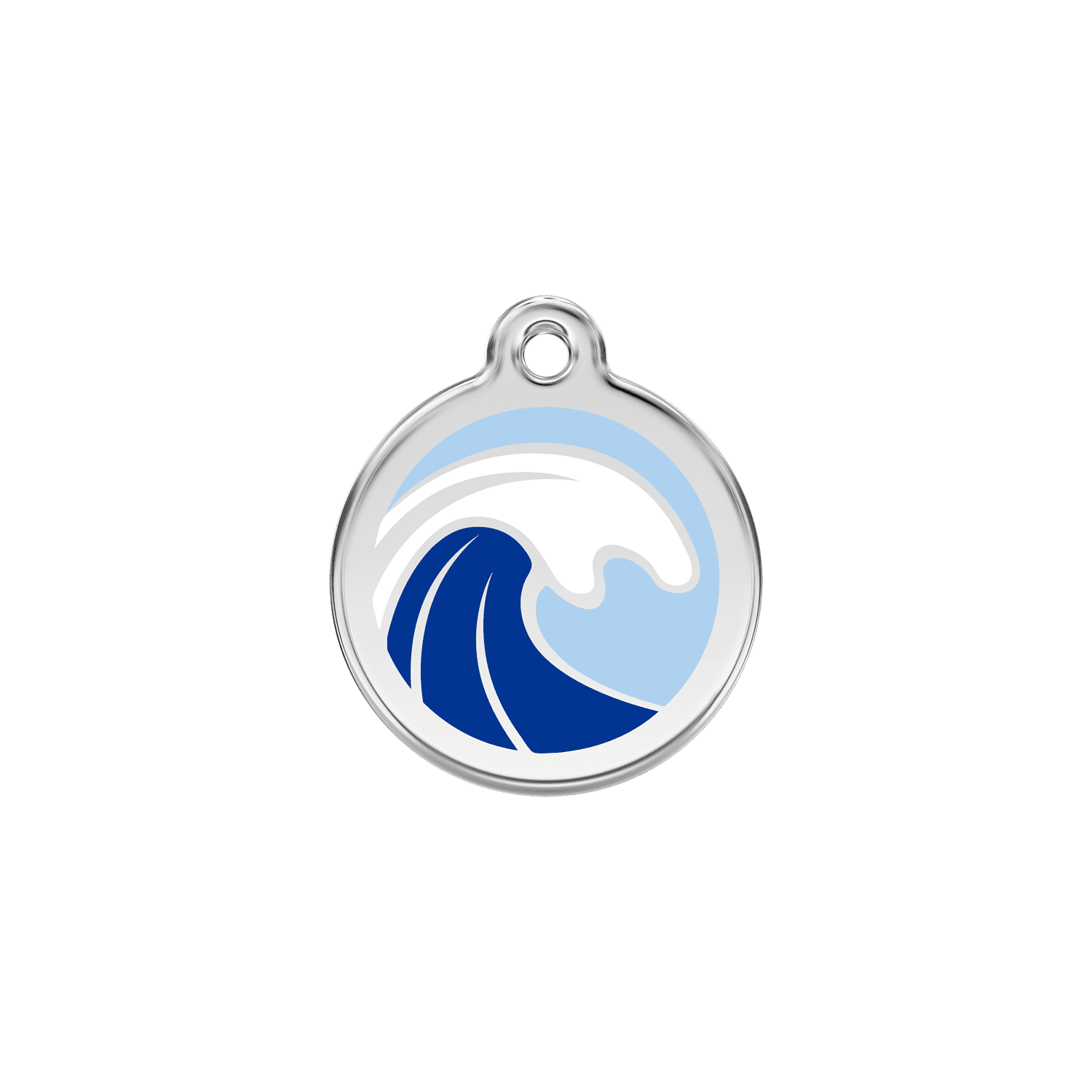 Vue avant - Médaille personnalisée pour chien/chat Red Dingo Émail/Acier inoxydable Vague Bleu clair S 20.00 7G - Kostenlose Lieferung