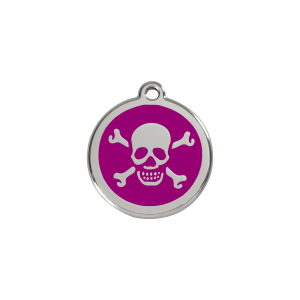 Katzenmarke Totenkopf Emaille Violett S