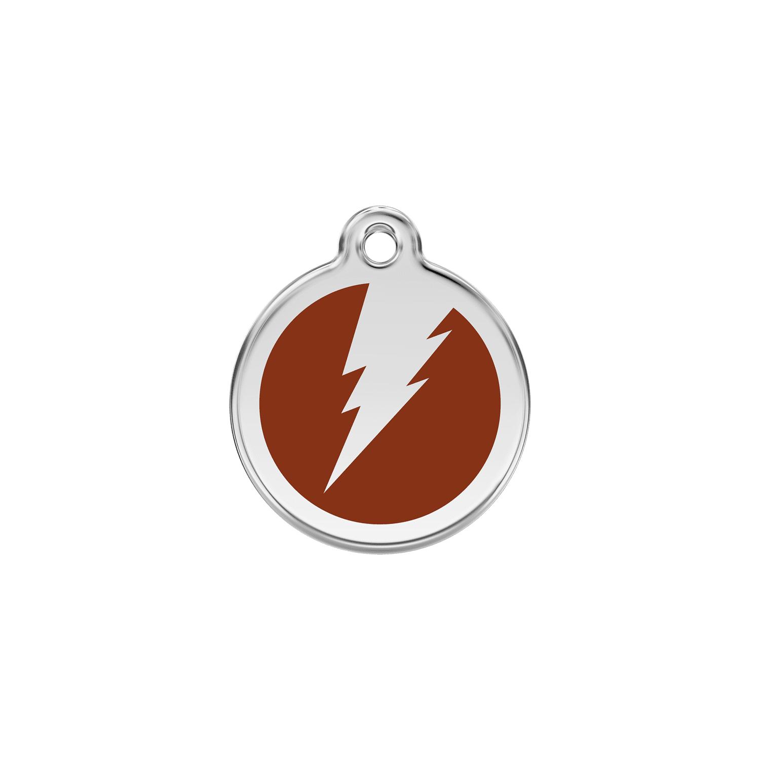 Vue avant - Médaille personnalisée pour chien/chat Red Dingo Émail et acier inoxydable brun S 20.00mm