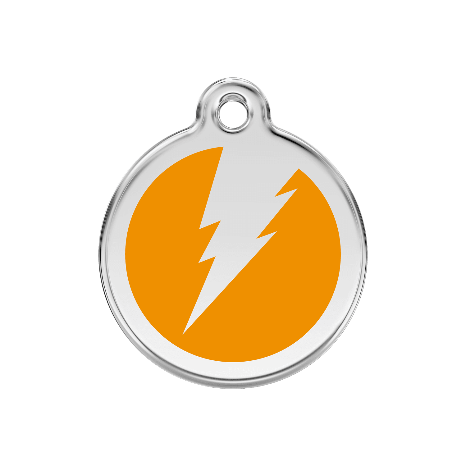 Vue avant - Médaille personnalisable pour chien Red Dingo Émail et acier inoxydable Orange M - 30.00 16.1 G