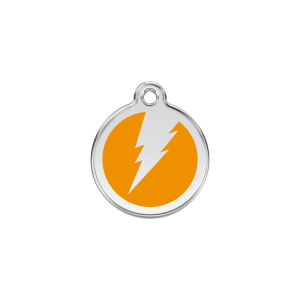 Katzenmarke Blitz Orange S aus Emaille und Edelstahl