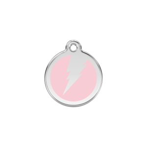 Katzenmarke Blitz Rosa S aus Emaille und Edelstahl