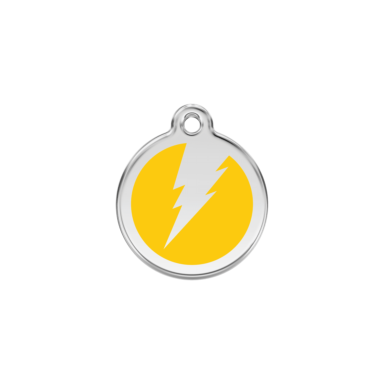Vue avant - Médaille personnalisable pour chien/chat Red Dingo Jaune 20.00mm - Émail et acier inoxydable