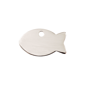 Katzenmarke Fisch Edelstahl flach klein