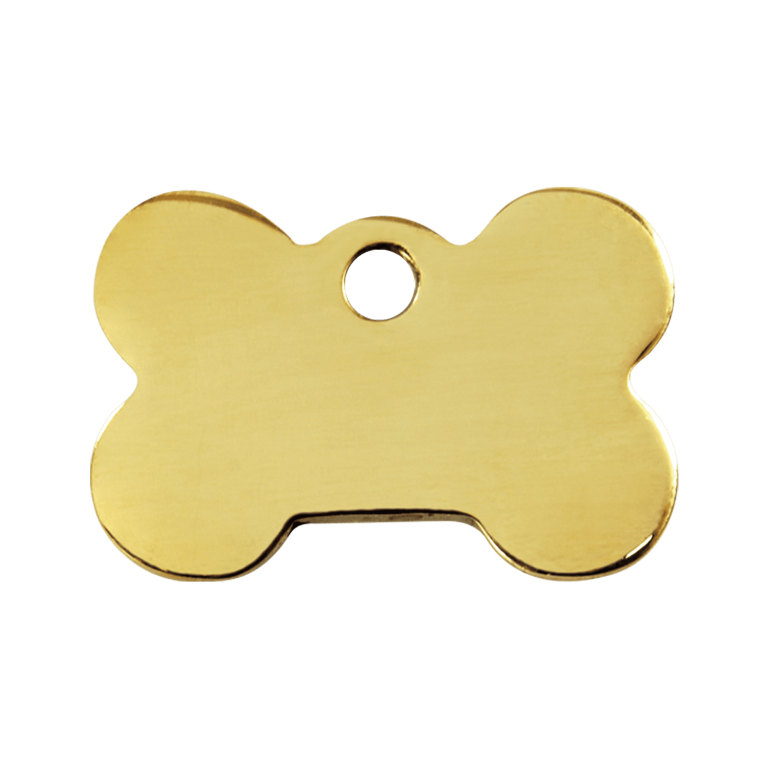 Vue avant - Médaille personnalisable pour chien Red Dingo - Laiton plat Os - Größe M - 03-BN-ZZ-ME