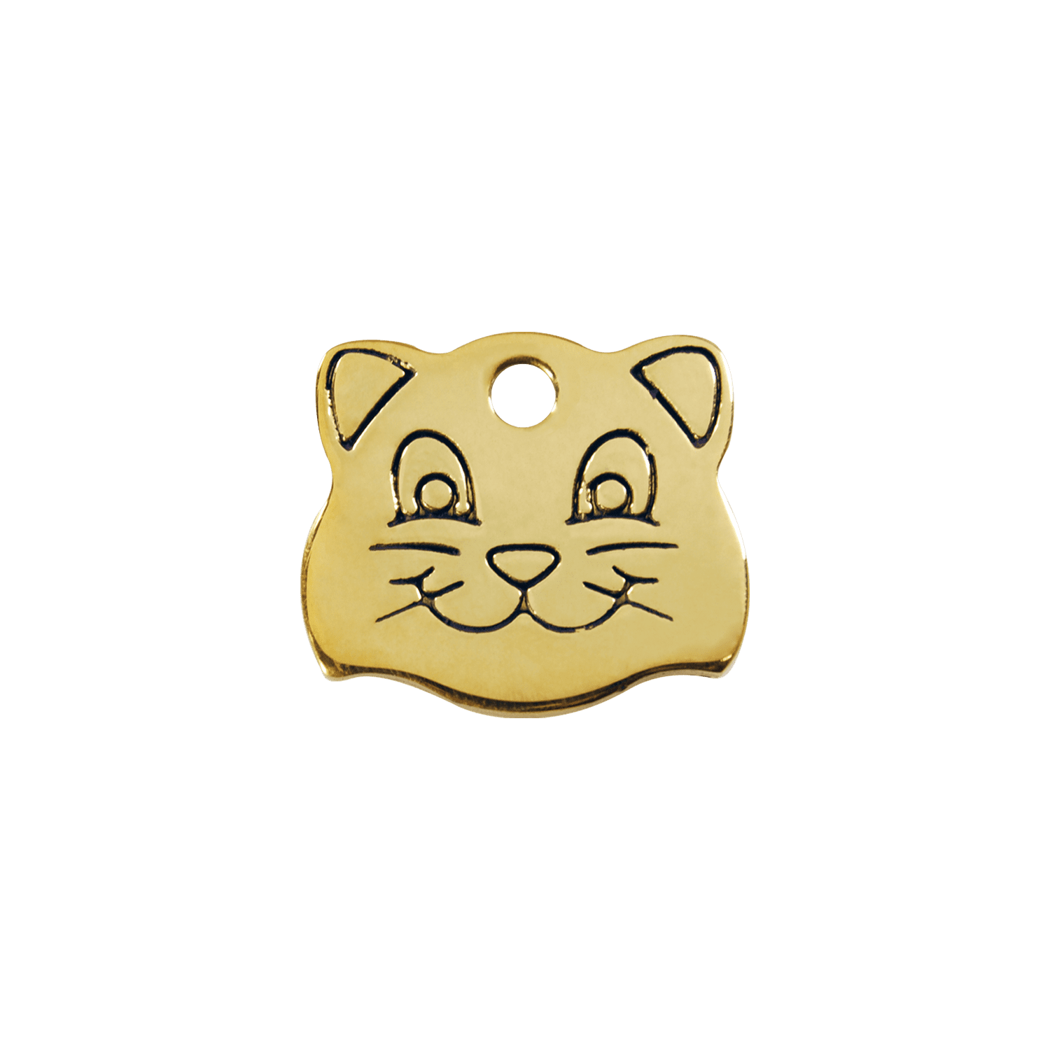 Vue avant - Médaille personnalisée pour chat Red Dingo Laiton plat - Tête de chat - Größe S