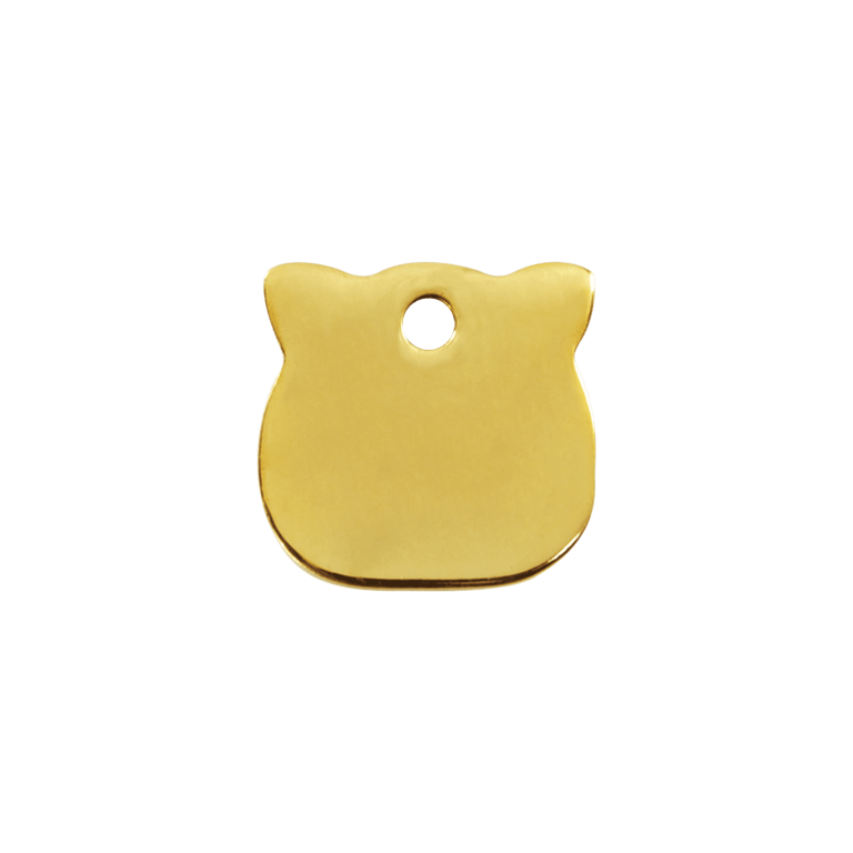 Vue avant - Médaille personnalisable pour chat Red Dingo Laiton plat tête de chat - Größe S - 03-CH-ZZ-SM