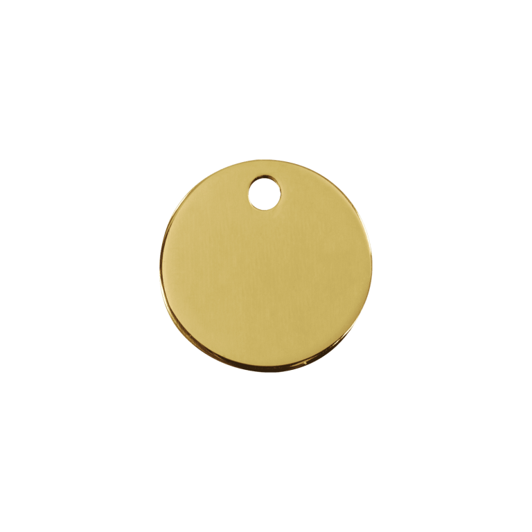 Vue avant - Médaille personnalisée Red Dingo Laiton plat Cercle S pour chien/chat - 03-CL-ZZ-SM