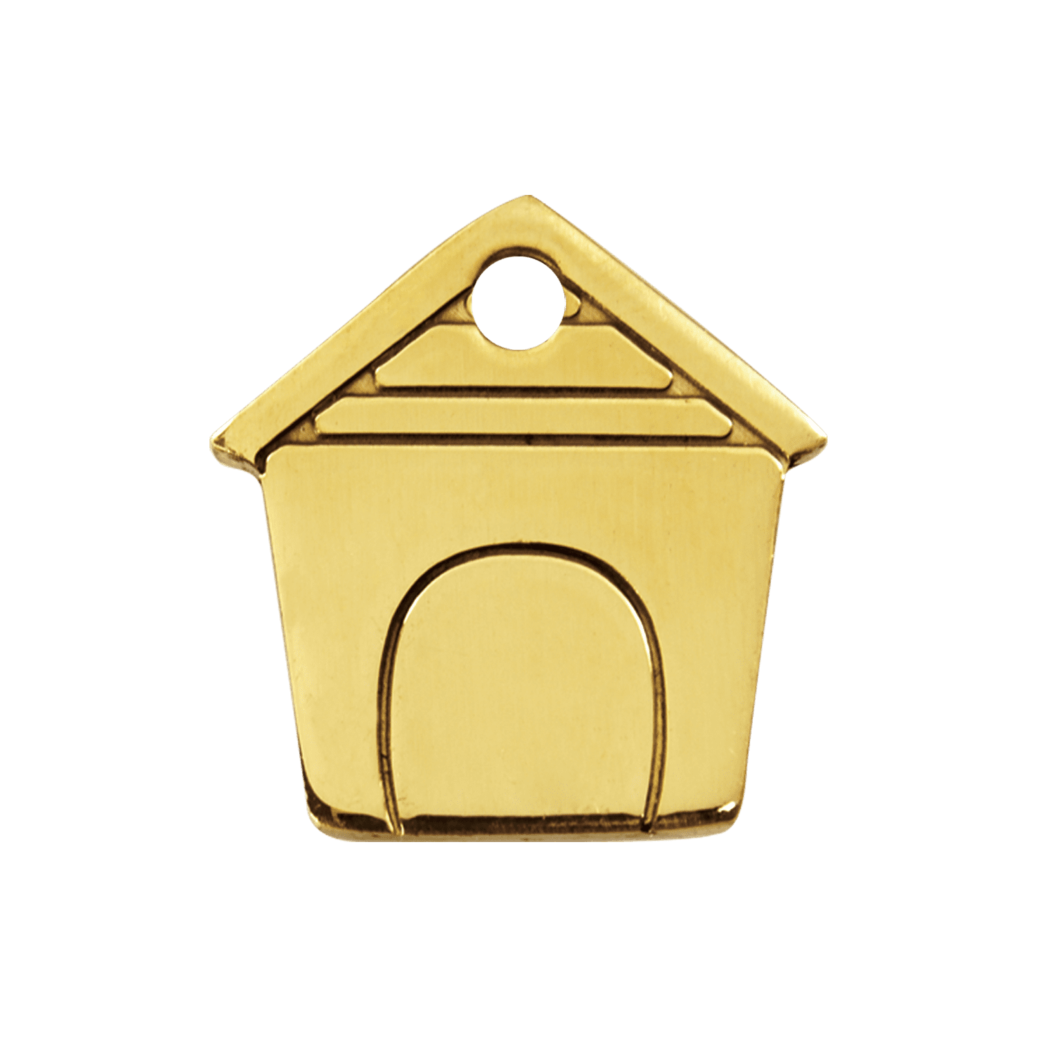 Vue avant - Médaille personnalisée pour chien Red Dingo Laiton plat - Motif Niche - Größe M