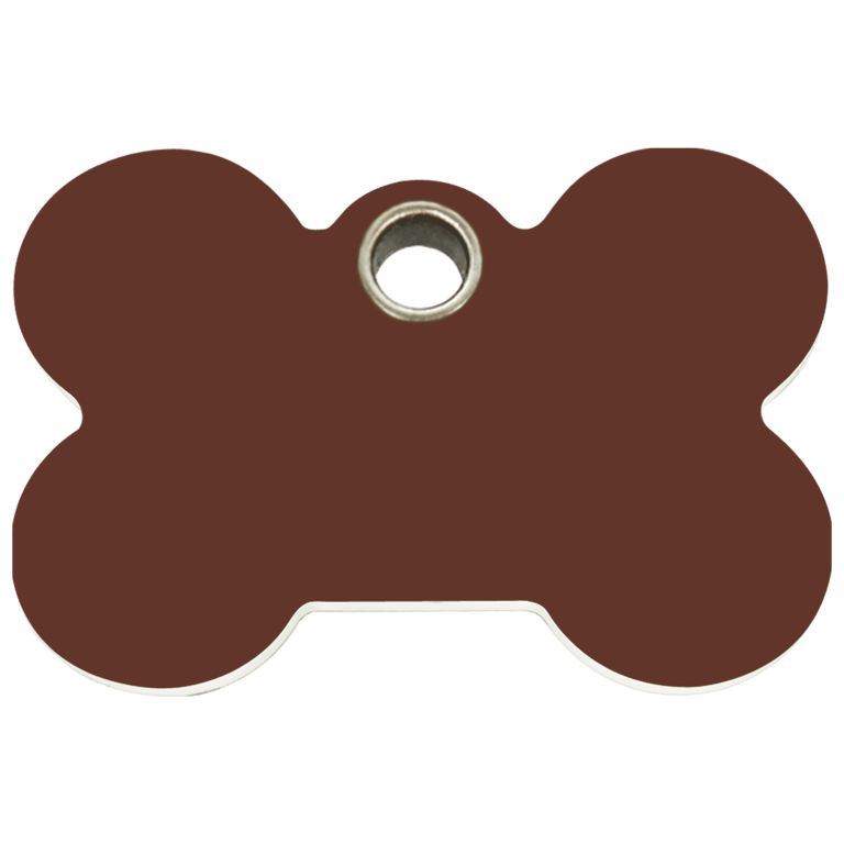 Vue avant - Médaille personnalisable Red Dingo Os Brun Größe L pour chien - 04-BN-BR-LG