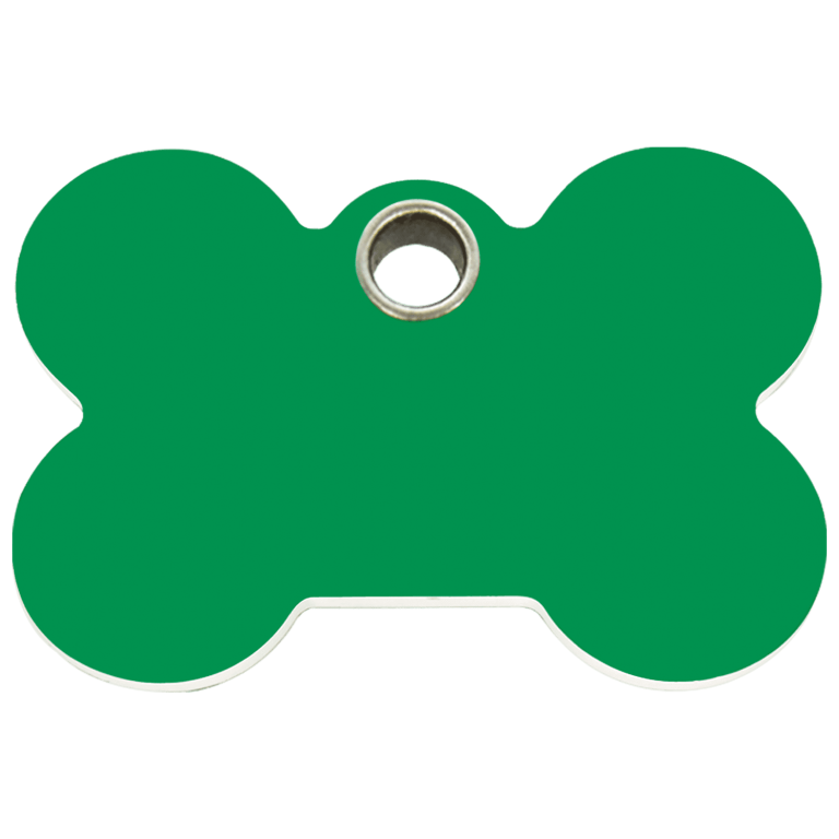 Vue avant - Médaille personnalisable pour chien Red Dingo Os Vert Größe L - 04-BN-GR-LG