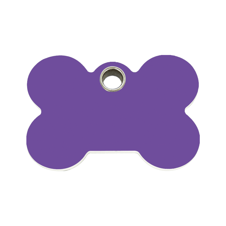 Vue avant - Médaille personnalisée pour chien ou chat - Red Dingo - Os violet - Größe M