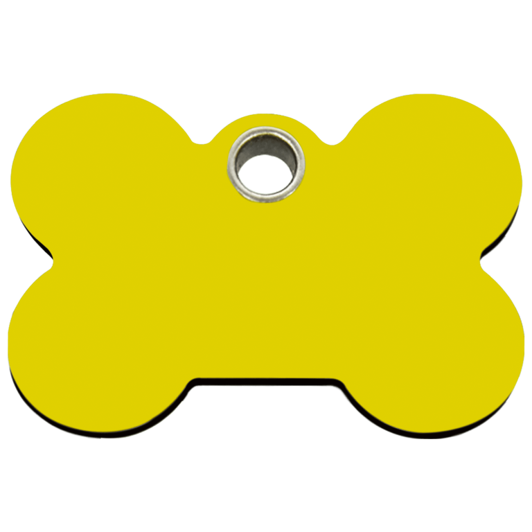 Vue avant - Médaille personnalisable pour chien Red Dingo Os Jaune Größe L - 04-BN-YE-LG