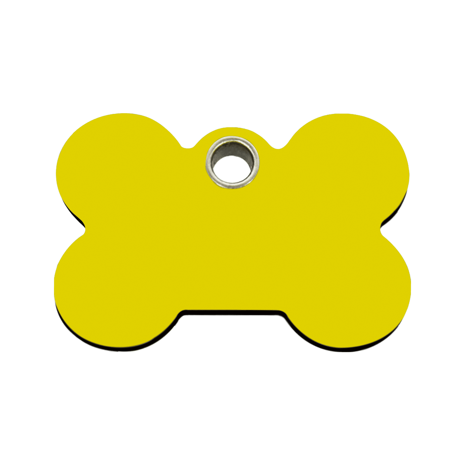 Vue avant - Médaille personnalisable pour chien - Red Dingo Plastique Plat Os Jaune - Größe M