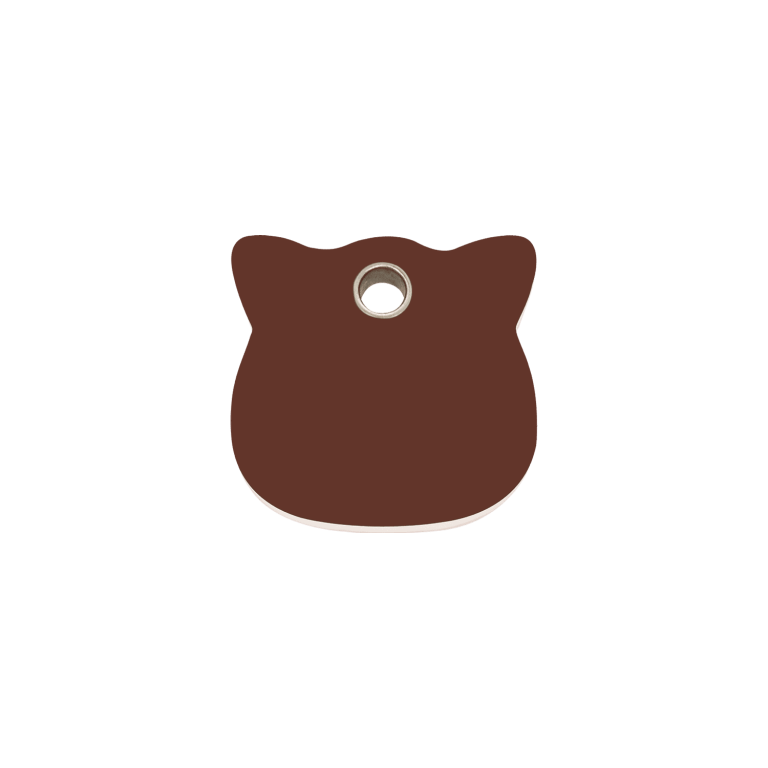 Vue avant - Médaille personnalisable Red Dingo pour chat - Tête de chat brun - Größe S