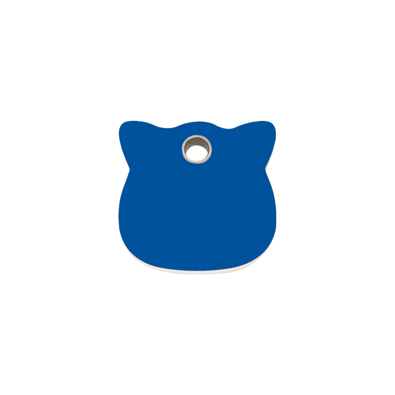 Vue avant - Médaille personnalisée pour chat Red Dingo - Plastique plat bleu foncé - Größe S