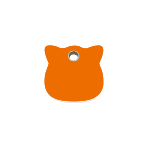 Katzenmarke Katzenkopf Kunststoff flach Orange, klein