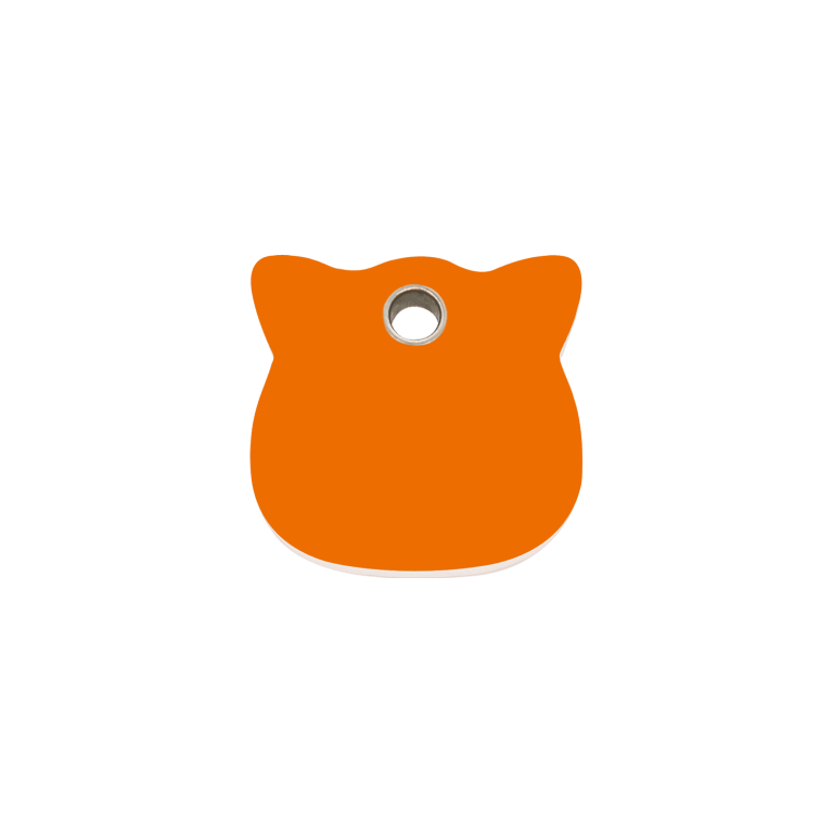 Vue avant - Médaille personnalisée pour chat Red Dingo - Plastique plat orange - Größe S - Gravure incluse