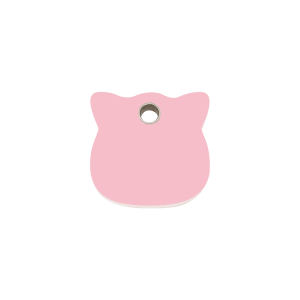 Katzenmarke Kunststoff flach mit Katzenkopf Rosa S