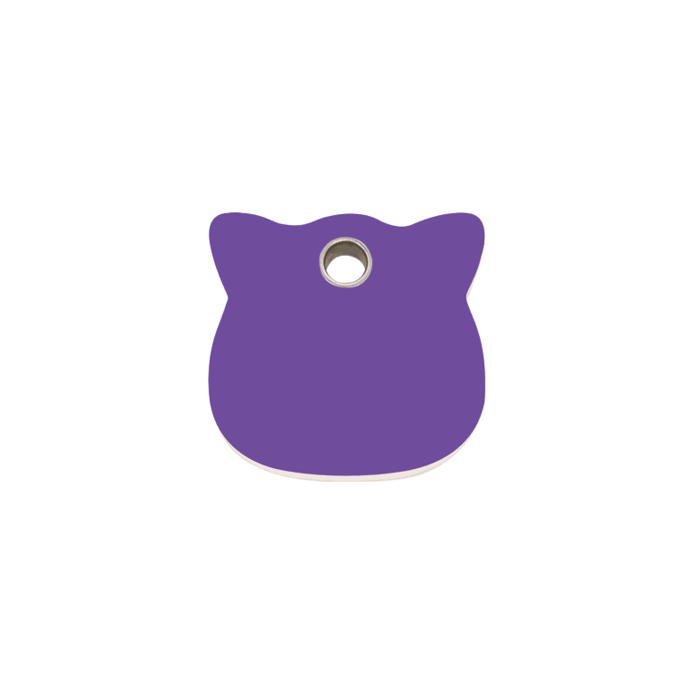 Vue avant - Médaille personnalisée pour chat Red Dingo violet - Gravure incluse - Größe S
