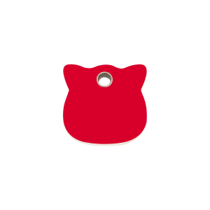 Katzenmarke Katzenkopf Kunststoff flach Rot klein