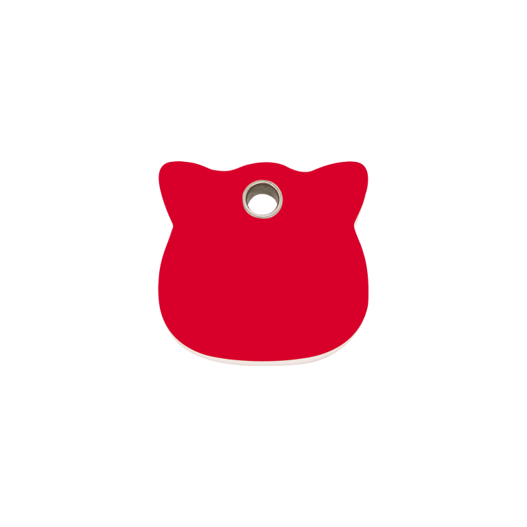 Vue avant - Médaille personnalisée pour chat Red Dingo - Plastique plat rouge - Größe S - Gravure incluse