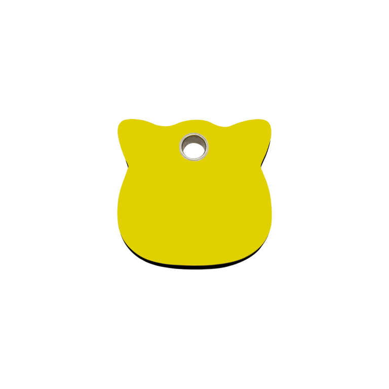 Vue avant - Médaille personnalisée pour chat Red Dingo jaune - Kollektion Plastique plat - Größe S