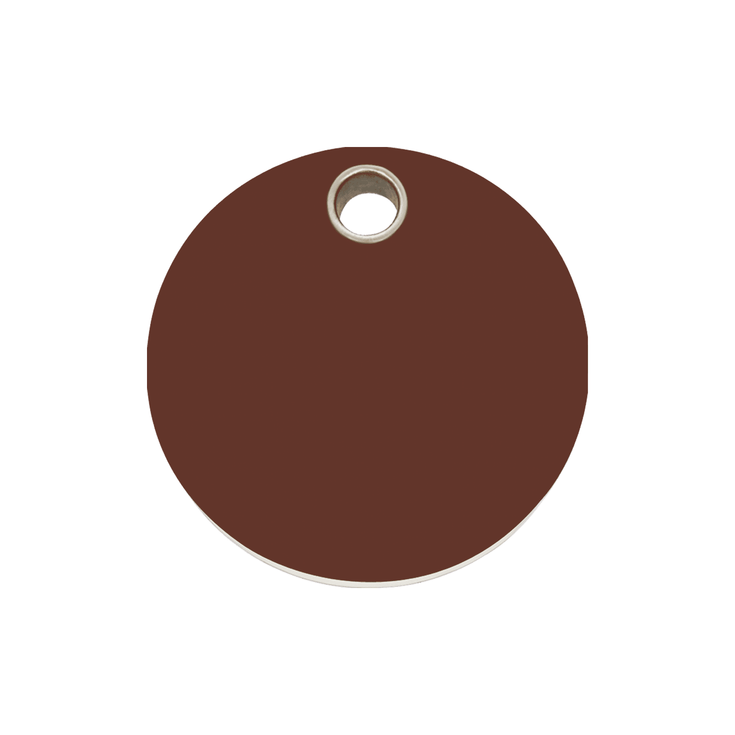Vue avant - Médaille personnalisable pour chien Red Dingo - Plastique plat brun - Größe M - Gravure incluse