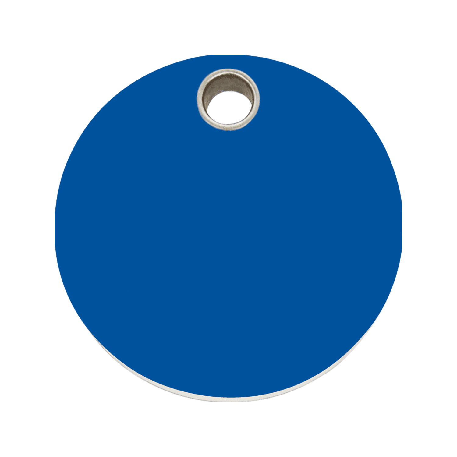Vue avant - Médaille personnalisable pour chien - Red Dingo - Plastique plat - Cercle bleu foncé - Größe L