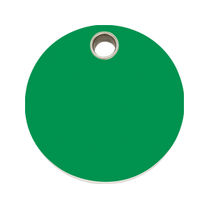 Grüne flache Hundemarke Kreis Größe L