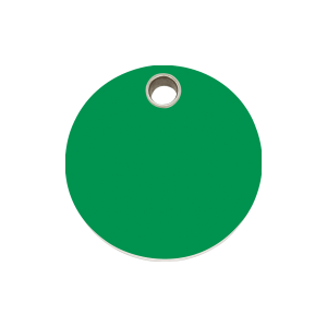 Grüne flache Hundemarke Kreis Größe M