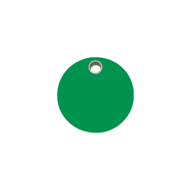Vue avant - Médaille personnalisable pour chien/chat Red Dingo - Plastique plat vert - Größe S - Gravure incluse