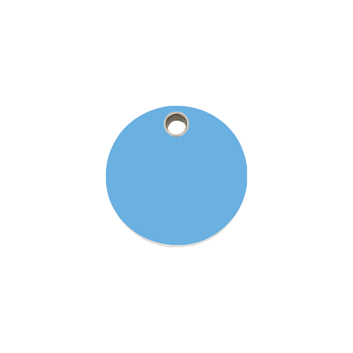 Vue avant - Médaille personnalisable pour chien/chat Red Dingo - Plastique plat bleu clair - Größe S - Réf : 04-CL-LB-SM