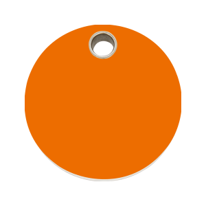 Orange flache Hundemarke Kreis Größe L