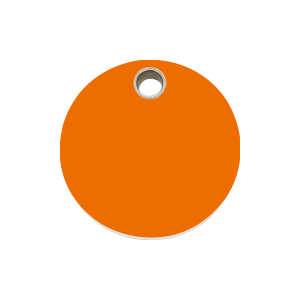 Hundemarke Kreis Kunststoff Flach Orange Größe M
