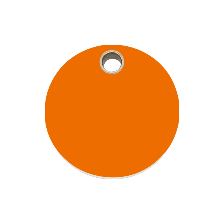 Vue avant - Médaille personnalisée pour chien Red Dingo Plastique plat Cercle Orange Größe M - 04-CL-OR-ME